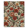 Vintage Autumn Floral Damask Scroll Rug
