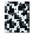 Monochrome Pixelated Geometric Block Rug