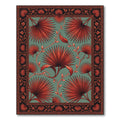 Terracotta Palm Leaf Art Nouveau Rug