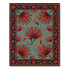 Terracotta Palm Leaf Art Nouveau Rug