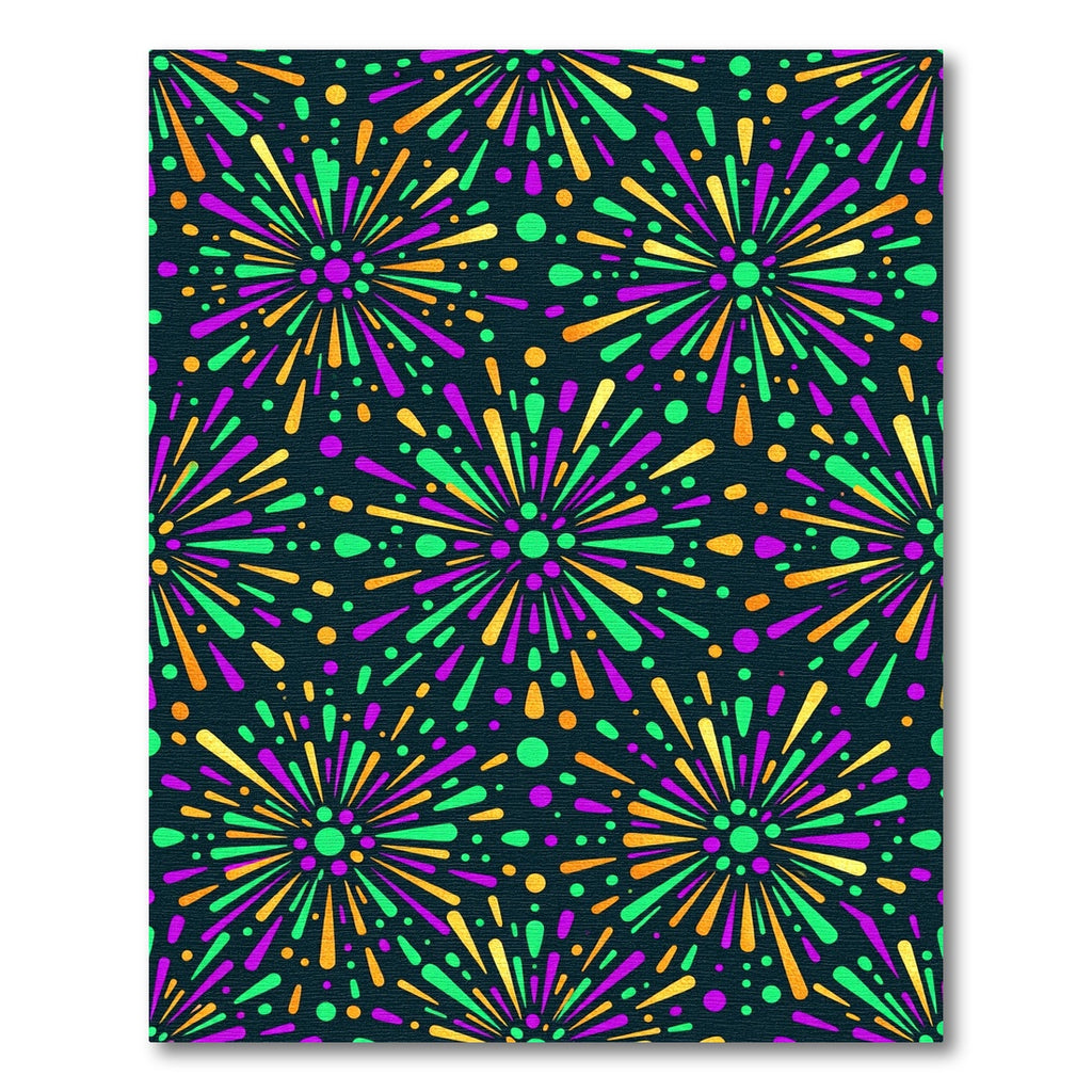 Vibrant Fireworks Celebration Festive Art Rug