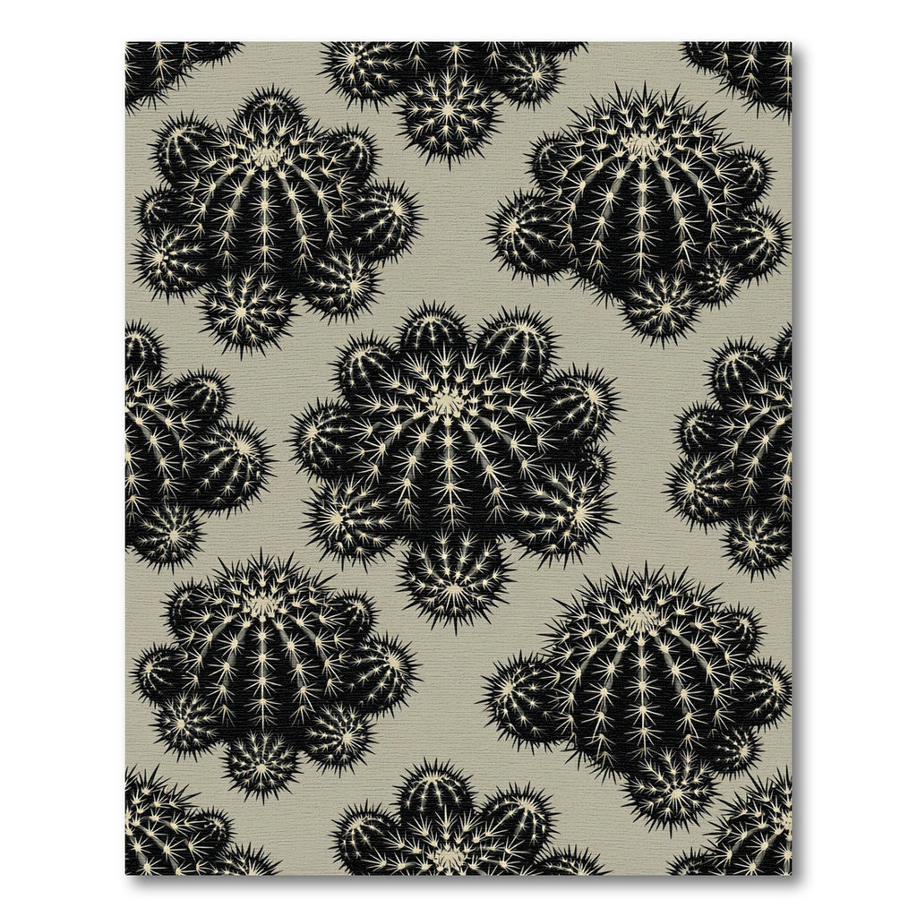 Monochrome Black Cactus Cluster Rug