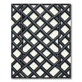 Charcoal Geometric Lattice Interlocking Grid Rug