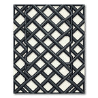 Charcoal Geometric Lattice Interlocking Grid Rug