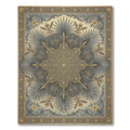 Ornate Gold and Gray Floral Medallion Rug