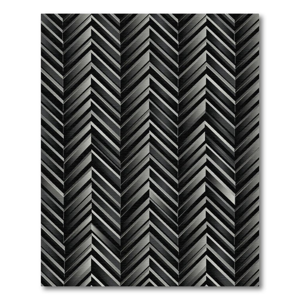 Sophisticated Charcoal Angular Chevron Zigzag Rug