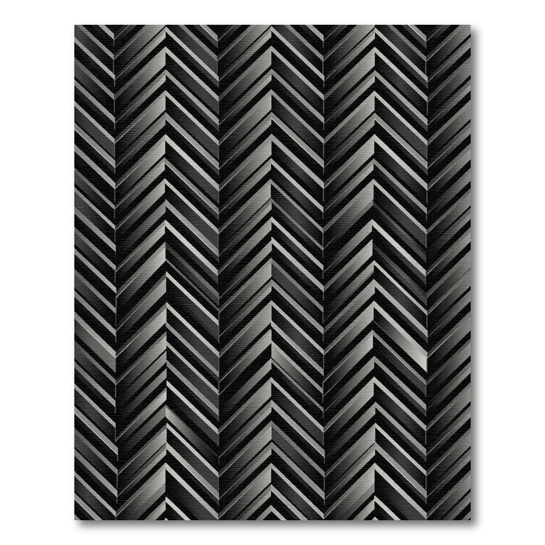 Sophisticated Charcoal Angular Chevron Zigzag Rug