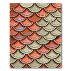 Terracotta and Sand Layered Scallop Scale Rug