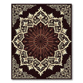 Dark Brown Victorian Floral Medallion Rug