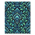 Ornate Teal Emerald Scrollwork Rug