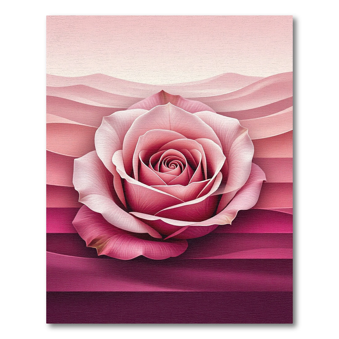 Pink Rose Gradient Waves Rug