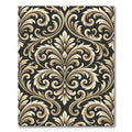 Black Gold Ornate Damask Scroll Rug