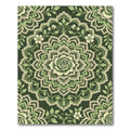 Elegant Sage Rose Lace Medallion Rug