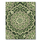 Elegant Sage Rose Lace Medallion Rug
