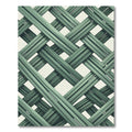 Sage Green Interlocking Woven Lattice Rug