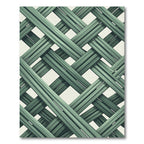 Sage Green Interlocking Woven Lattice Rug
