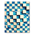 Abstract Azure Pool Cubic Geometric Rug