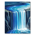 Cascading Blue Waterfall Abstract Rug