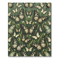 Whimsical Sage Green Butterfly Meadow Rug