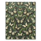 Whimsical Sage Green Butterfly Meadow Rug
