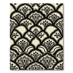Black and Cream Art Deco Fan Rug