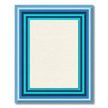 Layered Blue And Cream Geometric Rug