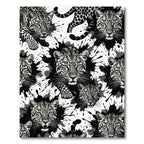 Monochromatic Leopard Ink Splatter Rug