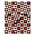 Checkerboard Crimson Heart Squares Rug