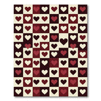 Checkerboard Crimson Heart Squares Rug