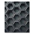 Metallic Gray Geometric Honeycomb Texture Rug
