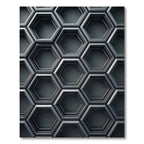 Metallic Gray Geometric Honeycomb Texture Rug