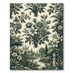 Vintage Botanical Rose and Lily Garden Rug