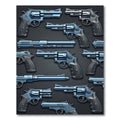Blue Industrial Revolver Arrangement Art Rug