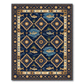 Golden Fish and Paw Botanical Medallion Rug