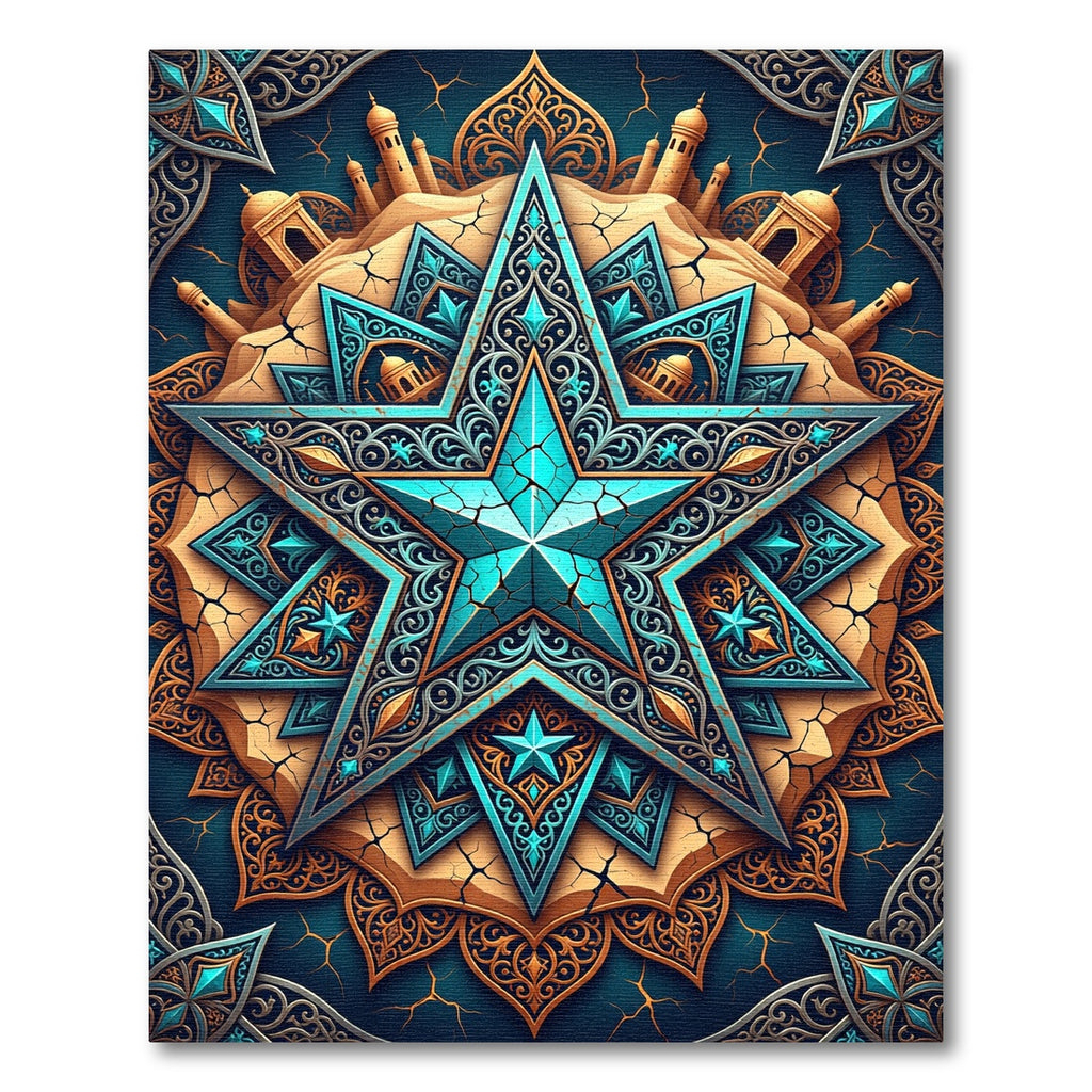 Celestia Turquoise Star Medallion Rug