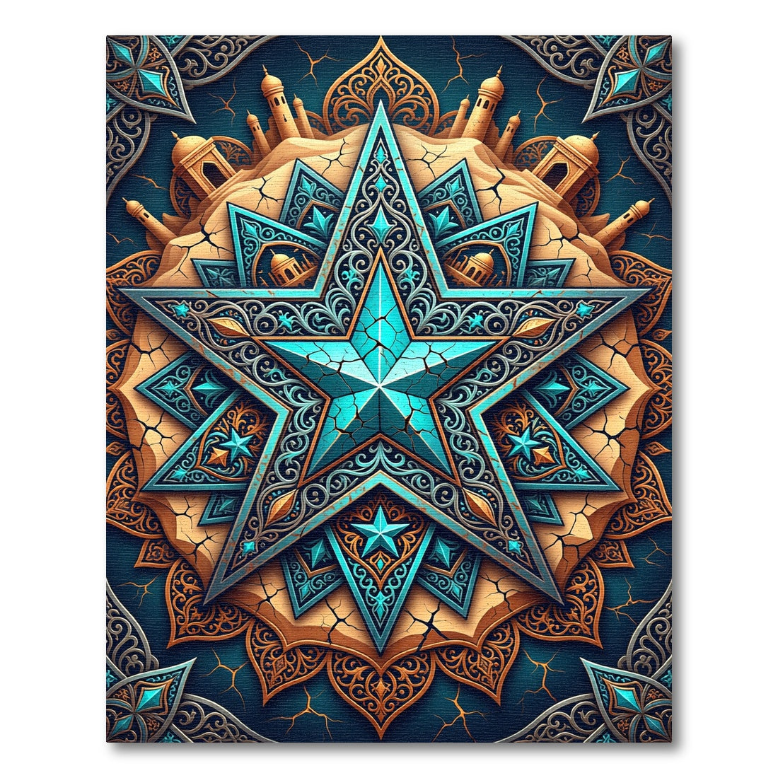 Celestia Turquoise Star Medallion Rug