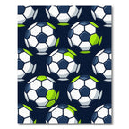 Graphic Soccer Ball Hexagon Navy Lime Rug