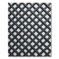 Modern Charcoal Black Geometric Lattice Rug