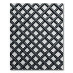 Modern Charcoal Black Geometric Lattice Rug