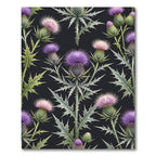 Gothic Violet Thistle Floral Garden Rug