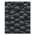 Dark Gray Scallop Wave Arrangement Rug