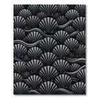 Dark Gray Scallop Wave Arrangement Rug