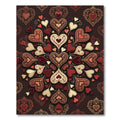 Rich Red Vintage Heart Medallion Rug