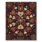 Rich Red Vintage Heart Medallion Rug