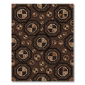 Earthy Brown Geometric Octagon Medallion Rug