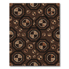 Earthy Brown Geometric Octagon Medallion Rug