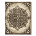 Vintage Beige Ornamental Floral Medallion Rug