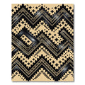 Geometric Black and Gold Chevron Tapestry Rug