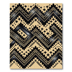 Geometric Black and Gold Chevron Tapestry Rug