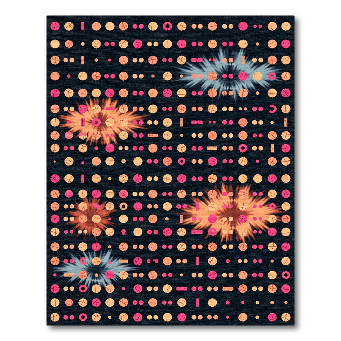 Pink Orange Exploding Circles Geometric Rug